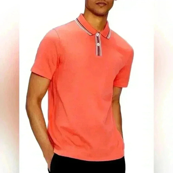 Ted Baker London Twitwoo Stripe-Collar Cotton-Piqu Polo‎ Shirt Small 4 - Picture 1 of 8